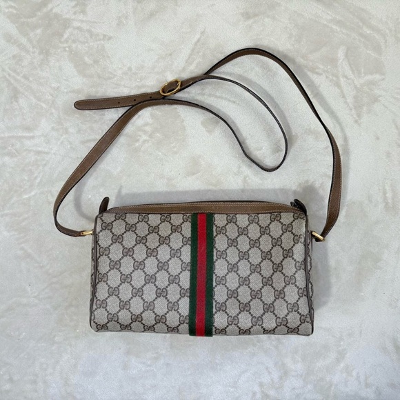 Vintage Gucci Monogrammed GG Supreme purse with red and green stripe - Picture 3 of 11